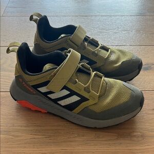 Adidas Kids Terrex Olive and Black hiking sneakers